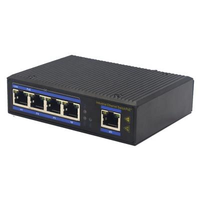 China POE port din rail mount switch 5 port 4 ethernet switch poe 48v for sale