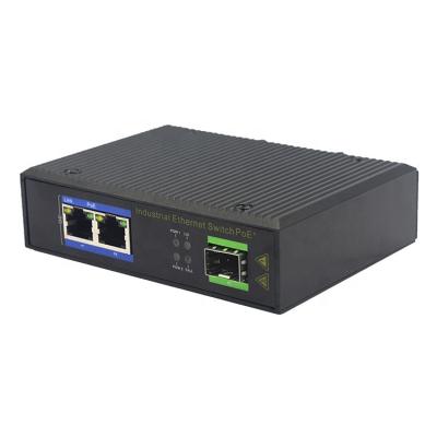 China High Cost Effective 2 Rj45 Port POE And 1 SFP Port All Gigabit Media Converter YHD12GP-SFP for sale