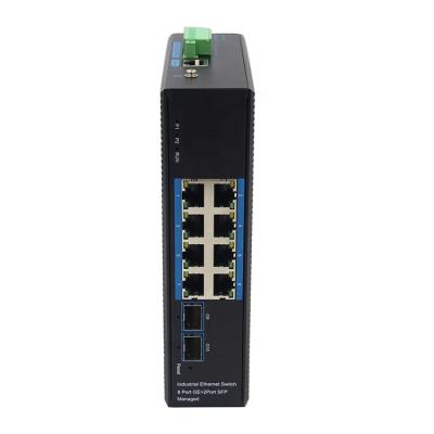 China High Quality Port Industrial Gigabit Ethernet Managed Switch 8 10/100/1000M YH628BGS-SFP for sale