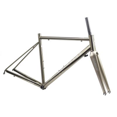 China COASTAL CR03 Chrome Frame Bike 700C Carbon Fork Heat Treatment Road Silver CR-MO 4135 4130 Steel Brake Frameset 48 - 52cm Gauge for sale