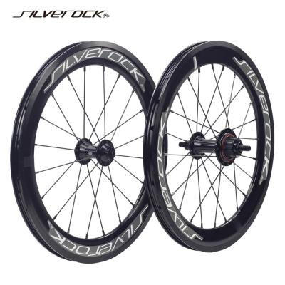 China SILVEROCK Folding Bike SR40 Alloy Wheels 16 Plus 1 3/8 349 Rim Caliper Brake External 3 4 5 Speed ​​For Bro BRP 3sixty Folding Bike Wheelset for sale