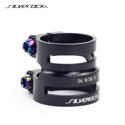 China SILVEROCK Aluminum Alloy Height Seatpost Clamp Double Clamp 27.2/31.8mm 31.8/34.9mm 30.9mm For Road Bike MTB Carbon Frame Balance Bike for sale