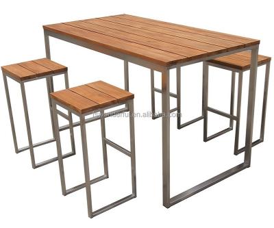 China High quality solid wood teak bar table and stool set for sale