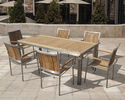 China 6 seater solid wood outdoor teak table set for sale