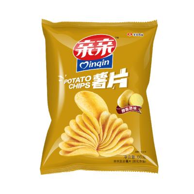 China Wholesale 60g Normal Stackable Original Potato Crisps Puffed Snack Chips Salty Flavor for sale