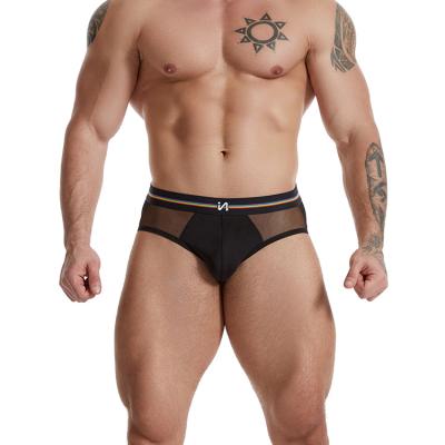 China OEM Men's Tight Briefs Mesh Transparent Boxer Brief Men's Shorts Gay Boys Sexy Sexy Black Breathable Underwear for sale