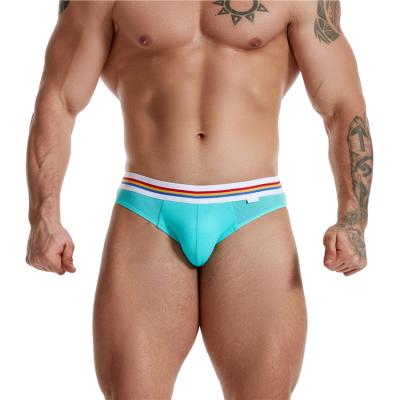 China OEM Men's Breathable Cotton Blue Briefs Gay Boxer Underwear Boys Briefs Men Tight Sexy Underwear Thongs With Custom Logo for sale