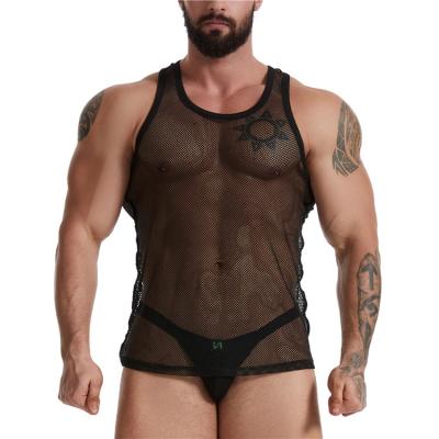 China Spandex/Polyester OEM ODM Manufacturer Sexy Gay Boys Underwear Unlimited Net Men's Lingerie Suit Mesh Body Suit For Men Black for sale