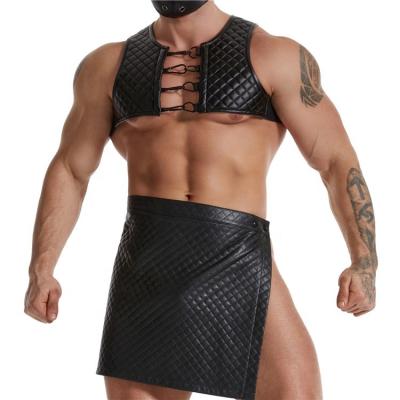 China High Quality Polyester / PU Fashion And Leather Suits Lingerie Mens Sexy Underwear for sale