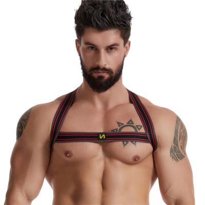 China Fetish Leather Male Sexy Adjustable Gay Apparel Harness Men Lingerie Body Chest Belt-Harness Strap Sex Costumes for sale