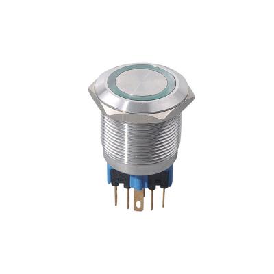 China 5A 220VAC 12mm LED Push Button Switch 3 Position Push Button Switch LA156-GQ22-11E for sale