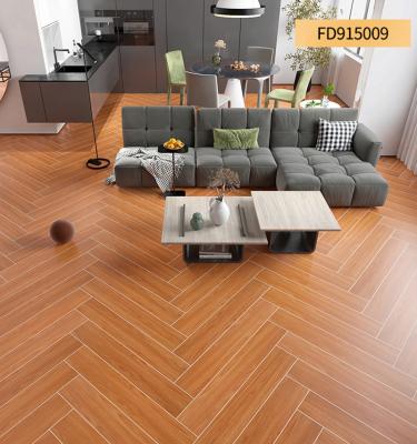 China Kitchen Tiles 150*900mm Red Color Wood Effect Rustic Floor Tile for sale