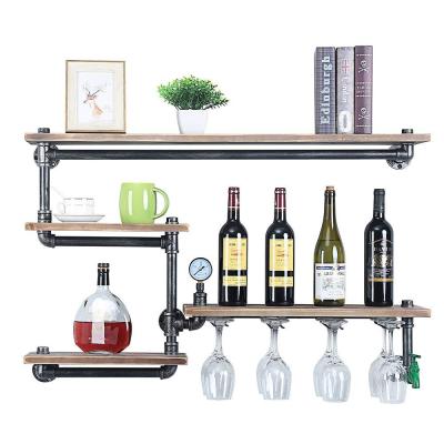 China Wall Frame Industrial Pipe Iron Wall Hanging Storage Style Contemporary Home Decor Floating Frame for sale