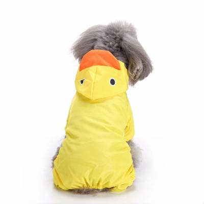 China Sustainable Pet Clothes Custom Wholesale Supplies Poncho Cute Yellow Dog Waterproof Pet Raincoat for sale