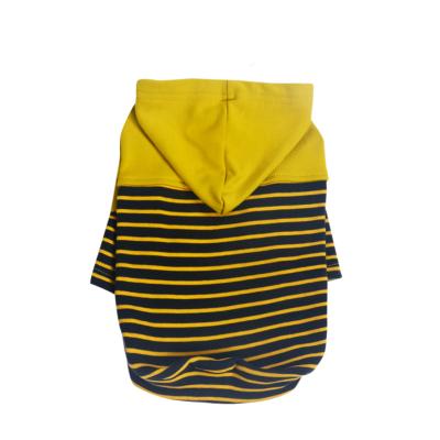 China Viable Wholesale Custom Winter Pet Apparel Puppy Clothes Warm Velvet Stripe Dog Hoodie for sale