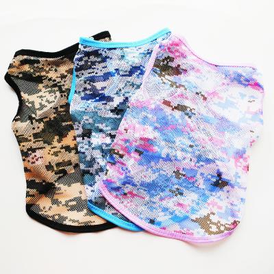 China SHUKI Wholesale Custom Pet Apparel Summer Stocked Dog Clothes Breathable Camouflage Mesh Dog Vest for sale