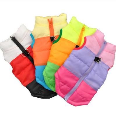 China Stocked Custom Wholesale Pet Apparel Winter Dog Clothes Cotton Warm Multicolor Dog Vest for sale