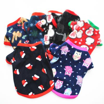 China SHUKI Wholesale Custom Winter Pet Stocked Clothing Dog Clothes Christmas Pattern Velvet Warm Dog Sweatshirt for sale