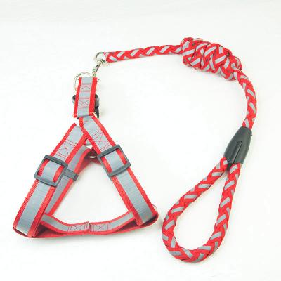 China Hot Selling Reflective Wholesale Pet Chest Strap Dog Walk Adjustable Reflective Nylon Dog Harness for sale