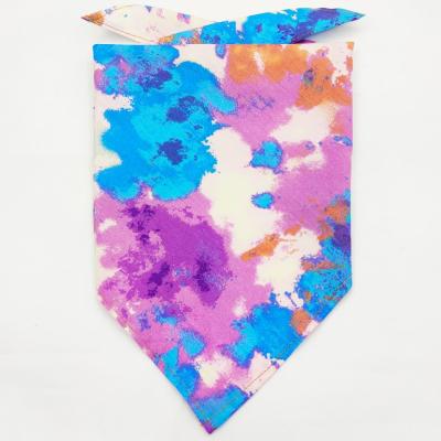 China Pet Stocked Puppy Triangle Scarf Tie Dye Pattern Print Dog Bandanas for sale