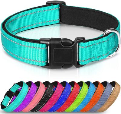 China Wholesale Fluorescent Comfortable Adjustable Pet Dog Collar Multicolor Nylon Collar Leash Shock Stocked for sale