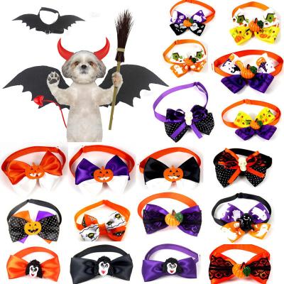 China New Lights Dog Cat Halloween Bows Tie Puppy Pumpkin Hangers Pet Props for sale