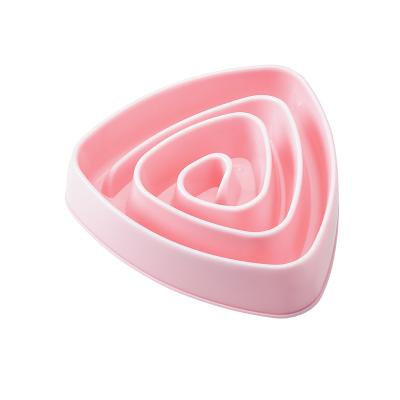 China Hot Selling Fashion Portable Stocked Slow Dog Feeder Prevent Clogging Triangle Slow Feeder Non-Slip Dog Bowl for sale