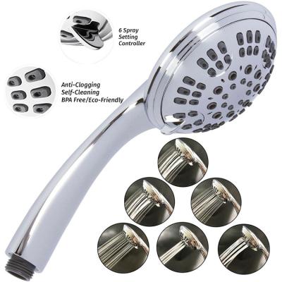 China Without Settings Premium Chrome 6 Sliding Bar ABS Hand Shower Detachable Handheld Shower Head Set Spa for sale