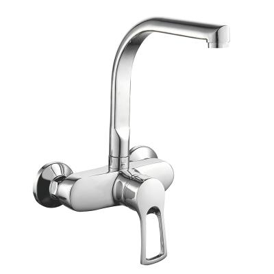 China Modern Hospital Zinc Wall Mounted Handle Rotating Movable Kitchen Sink Faucet for sale