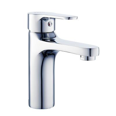 China Modern Bathroom Basin Faucets Zinc Handle Metered Hot Cold Single Basin Faucet for sale