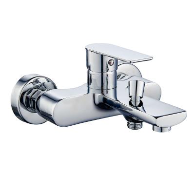 China Without Slide Bar Hot and Cold Water Single Lever Wall Mount Faucet Bathtub Mixer for sale