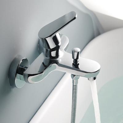 China Without Slide Bar Hotel Bathroom Shower Bath Zinc Metal Wall Mounted Single Lever Faucets for sale