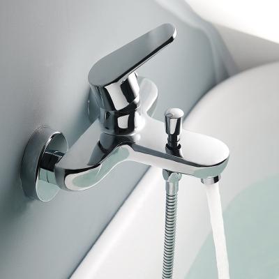 China Without Slide Bar Chrome Cheap Single Hole Hot Cold Zinc Shower Bath Metered Faucet for sale