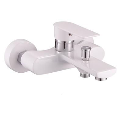 China New Design Bathroom Sliding Bar Bath Faucet Body Space Full White Zinc Alloy Wall Mounted White Ceramic Tiles Without Sale for sale