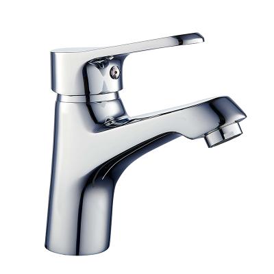 China Joy Single Hole Chrome Handle Bathroom Brass Metered Single Sink Faucet Faucets for sale