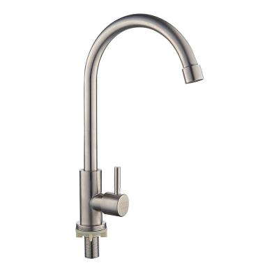 China Modern 304 Stainless Steel Faucet Single Lever Cold Water Faucet For Kitchen for sale