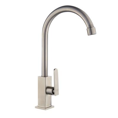 China Taizhou Modern Simple Modern Single Hole Cold Water Stainless Steel Kitchen Faucet for sale