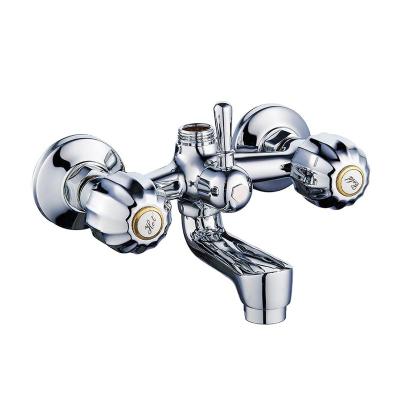 China Hot Cold Wall Mounted Bath Shower Double Sliding Bar Bathroom Zinc Handleless Faucet for sale