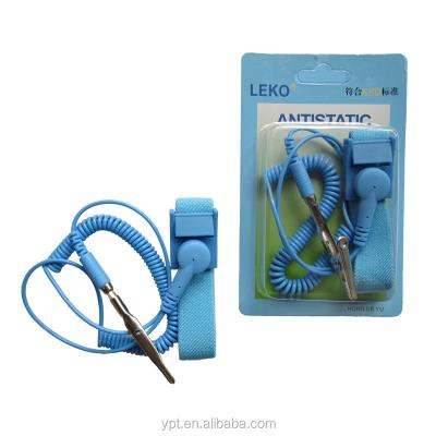 China 2.4m PU Antistatic Conductive Metal Anti-Static Wrist Strap/ESD Adjustable Elastic ESD Wrist Strap /M4 Blue Band ESD Wristband Wristband for sale