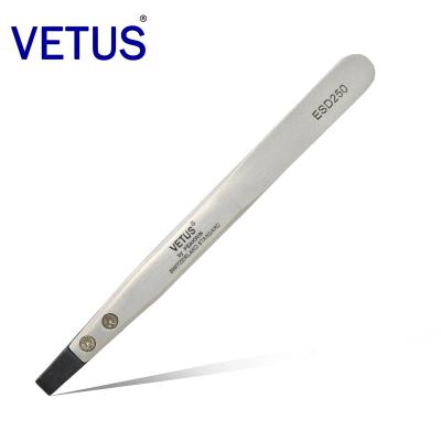 China Replaceable stainless steel tip ESD-250 stainless steel tweezers/anti static point tweezers/ESD tweezers for sale