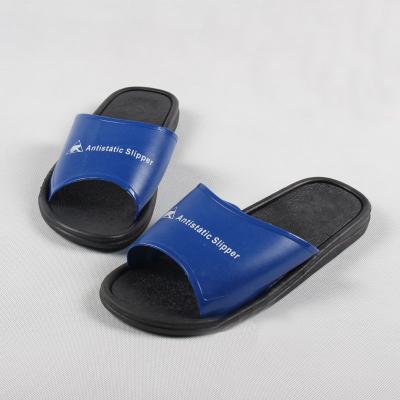 China Cleanroom N021 Anti-Static Esd SPU Slipper /Cheap PVC Esd Slippers/Blue ESD Work Safety Slipper for sale