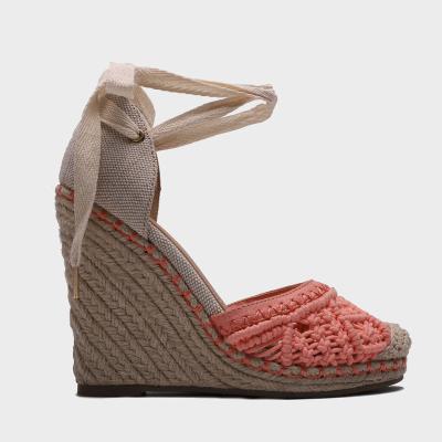 China US Size Jute CUSHIONING For Summer Special Braid Factory Huidong Wedge Upper Shoes For Women for sale