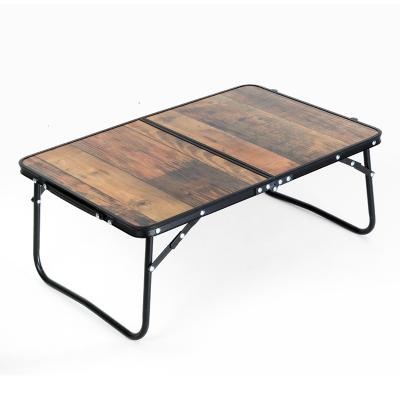 China Modern Portable Mini Folding Table Wood Grain Density Board Table For Outdoor Camping Picnic for sale