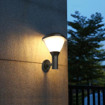 China Outdoor Aluminum Solar Wall Lights Outdoor Waterproof IP65 9w Wall Mounted Solar Garden Lights for sale