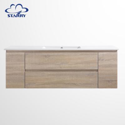 China Modern Modern Bedroom Wall Hanging Bathroom Vanity Double Sink Cabinets Sets for sale