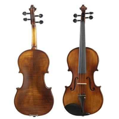 China High Quality Antique Handmade Advanced Student Selected Straight Grain Solid Fir Brown Flame Violin 4/4-1/8 (VHF304E) for sale