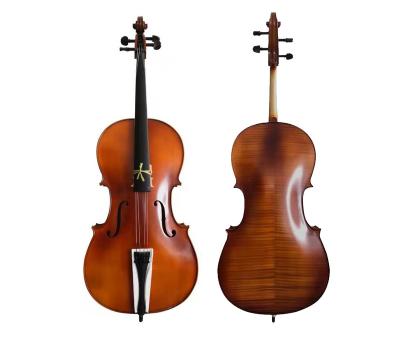 China Impeccable Solid Cheap Price Maple Flame Beginner Handmade Painted Cello 4/4 - 1/16 (CHF101E) for sale