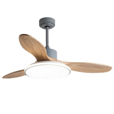 China 48 Inch 3 Blade Wooden Six Blade Wind Adjustable Remote Control Led Ceiling Fan With Light for sale