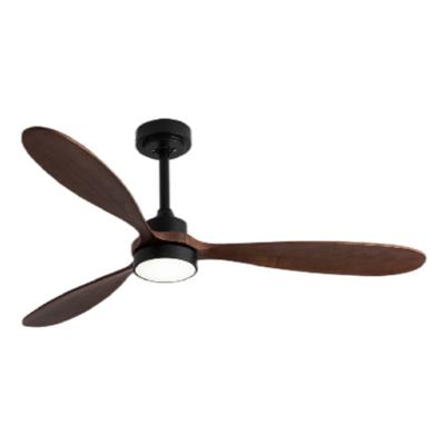 China Light Modern Minimalist Style Solid Wood Indoor Decorative Remote Control 3 Blade Led Ceiling Fan With Light for sale