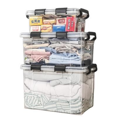 China Durable Plastic Clear Storage Boxes And Housewares Large Capacity Clothes Container for sale